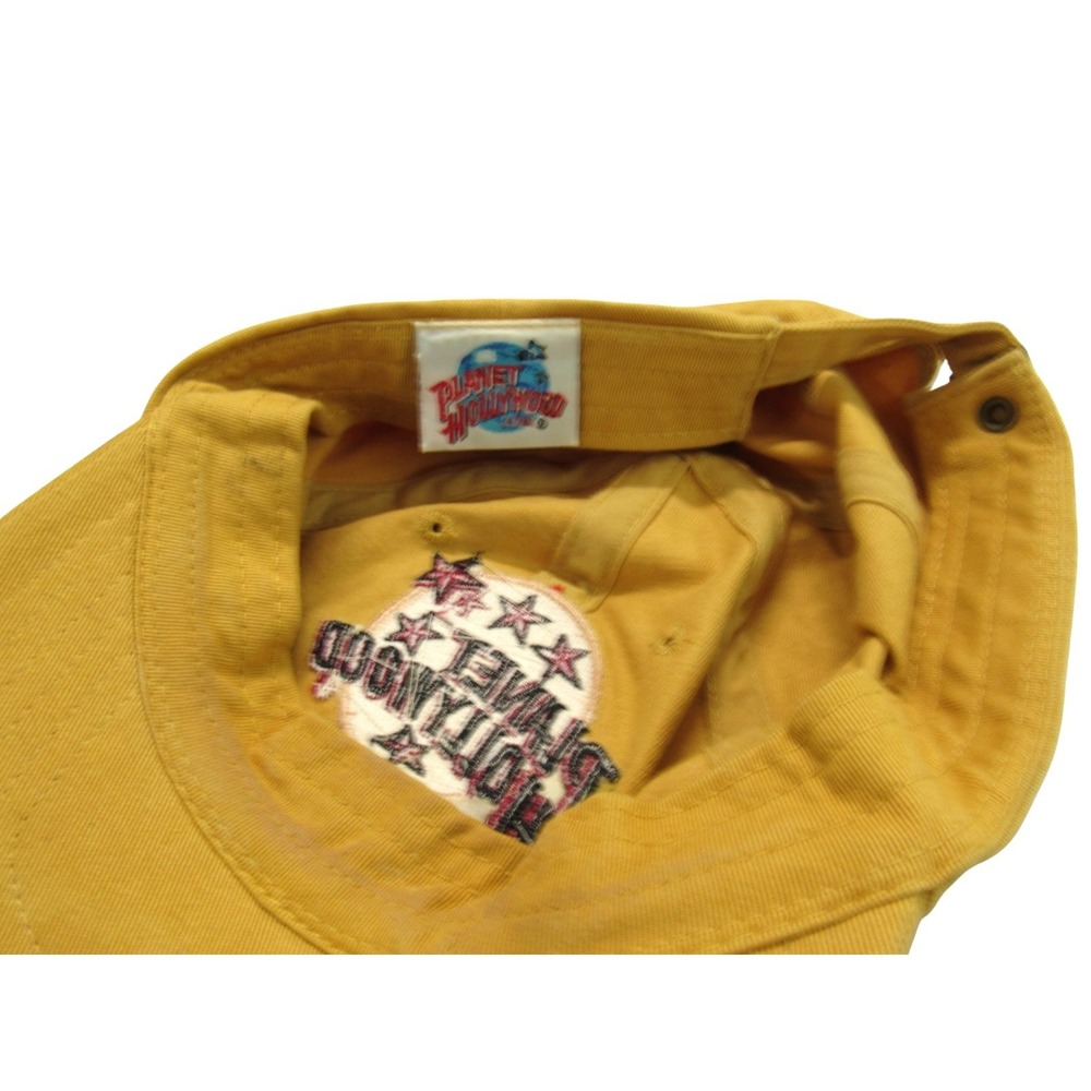 Vintage PLANET HOLLYWOOD PARIS Golden Yellow ADJUSTABLE BACK Twill HAT CAP OS - Picture 3 of 6